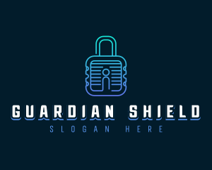 Cyber Protective Padlock logo design