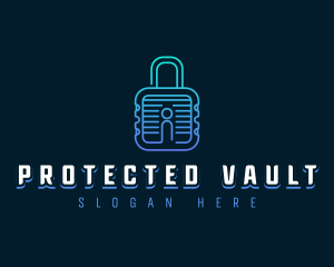 Cyber Protective Padlock logo design