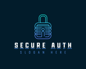 Cyber Protective Padlock logo design