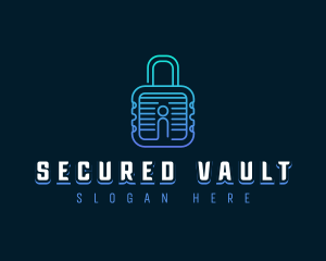 Cyber Protective Padlock logo design