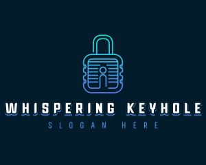 Cyber Protective Padlock logo design