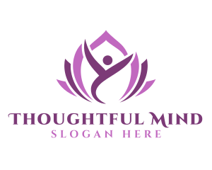 Purple Human Lotus logo design