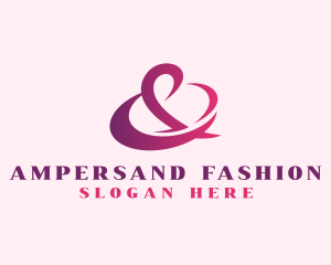 Pink Stylish Ampersand  logo design