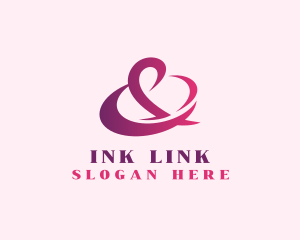 Pink Stylish Ampersand  logo design