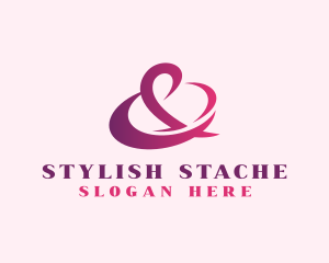 Pink Stylish Ampersand  logo design