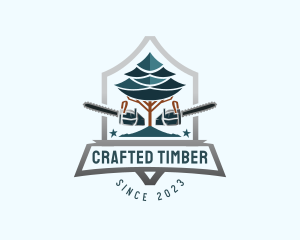 Woodwork Lumberjack Logger logo design