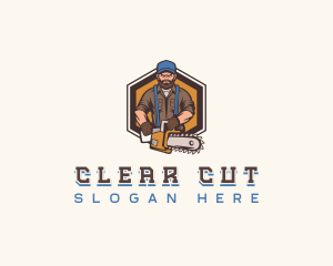 Chainsaw Logging Lumberjack logo design