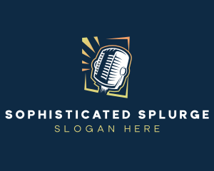 Microphone DJ Podcast logo design