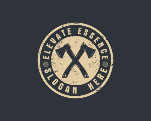 Rustic Timber Log Axe logo