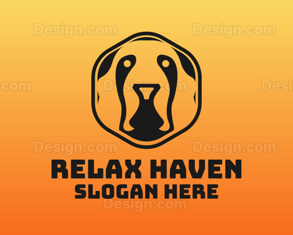 Hexagon Silhouette Dog Logo