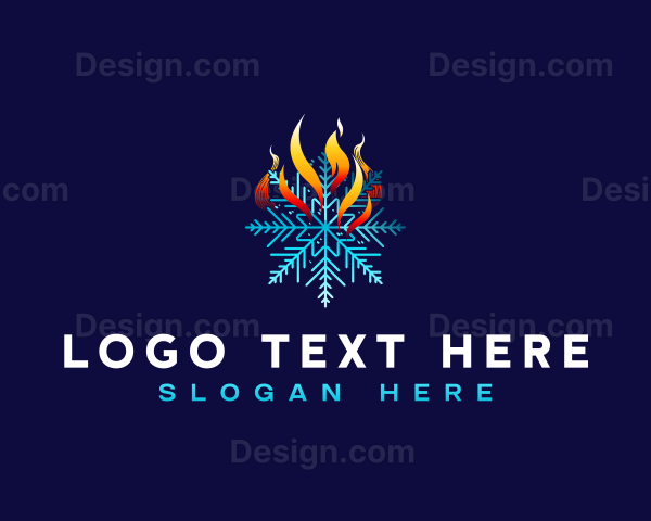 Snowflake Fire Temperature Logo