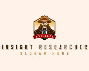 Mustache Detective Researcher logo design