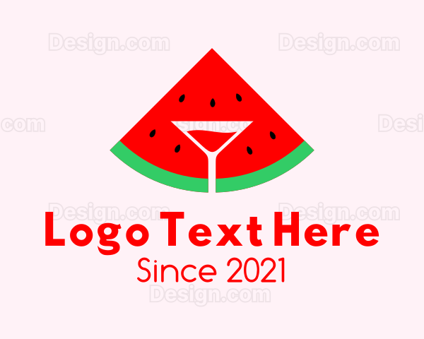 Watermelon Cocktail Glass Logo