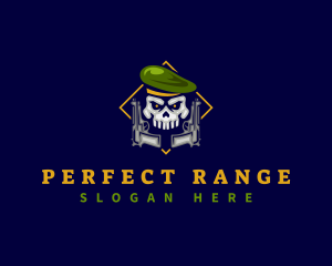 Military Skull Pistol logo design