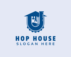 House Pipe Plumbing logo design