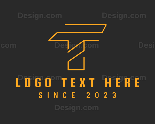 Gold Modern Letter T Logo