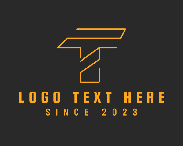 Gold Modern Letter T logo