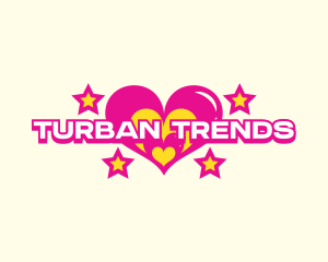 Retro Fashion Heart logo design