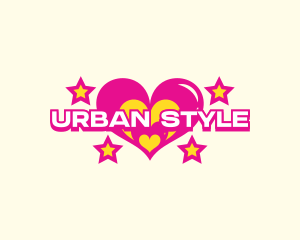 Retro Fashion Heart logo design