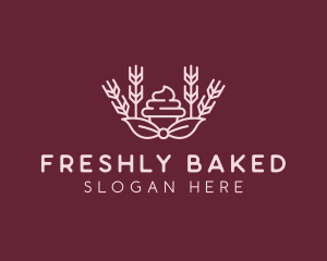 Wheat Cupcake Pastry logo design