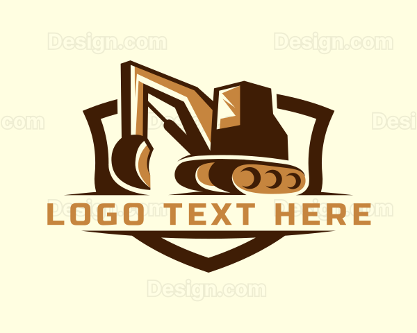 Industrial Excavator Digging Logo