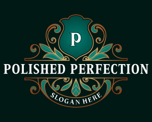 Luxury Shield Leaf logo