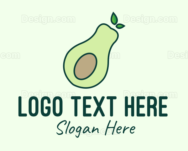 Organic Avocado Fruit Logo