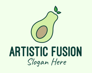 Organic Avocado Fruit logo design