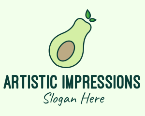 Organic Avocado Fruit logo design