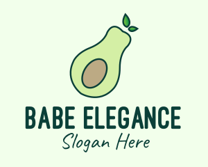 Organic Avocado Fruit logo design