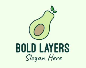 Organic Avocado Fruit logo design