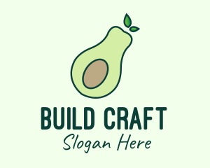 Organic Avocado Fruit logo design