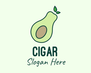 Organic Avocado Fruit logo design