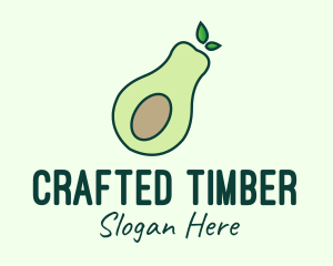 Organic Avocado Fruit logo design