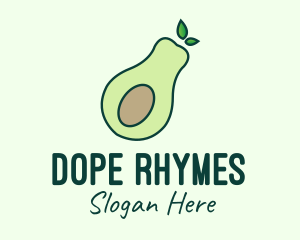 Organic Avocado Fruit logo design