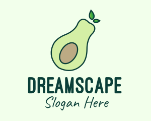 Organic Avocado Fruit logo design