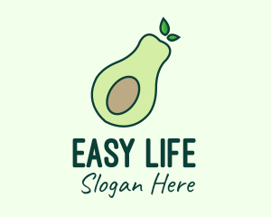 Organic Avocado Fruit logo design