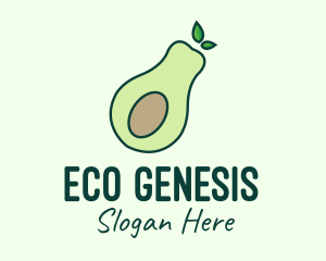 Organic Avocado Fruit logo design