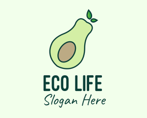 Organic Avocado Fruit logo design