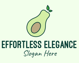 Organic Avocado Fruit logo design