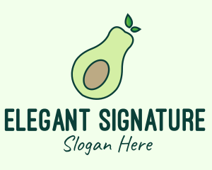 Organic Avocado Fruit logo design