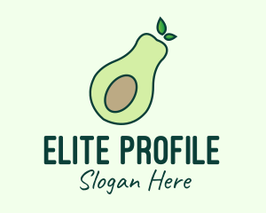 Organic Avocado Fruit logo design