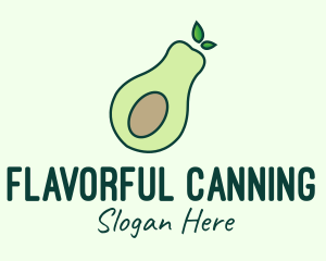 Organic Avocado Fruit logo design