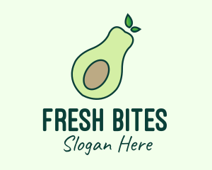 Organic Avocado Fruit logo design