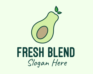 Organic Avocado Fruit logo design