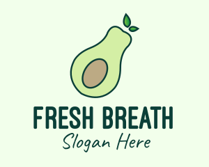 Organic Avocado Fruit logo design