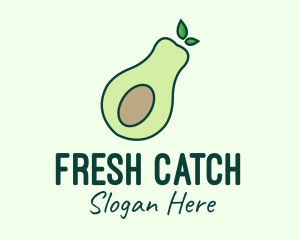 Organic Avocado Fruit logo design