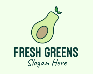 Organic Avocado Fruit logo design