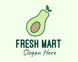 Organic Avocado Fruit logo design