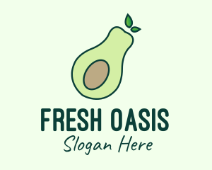 Organic Avocado Fruit logo design